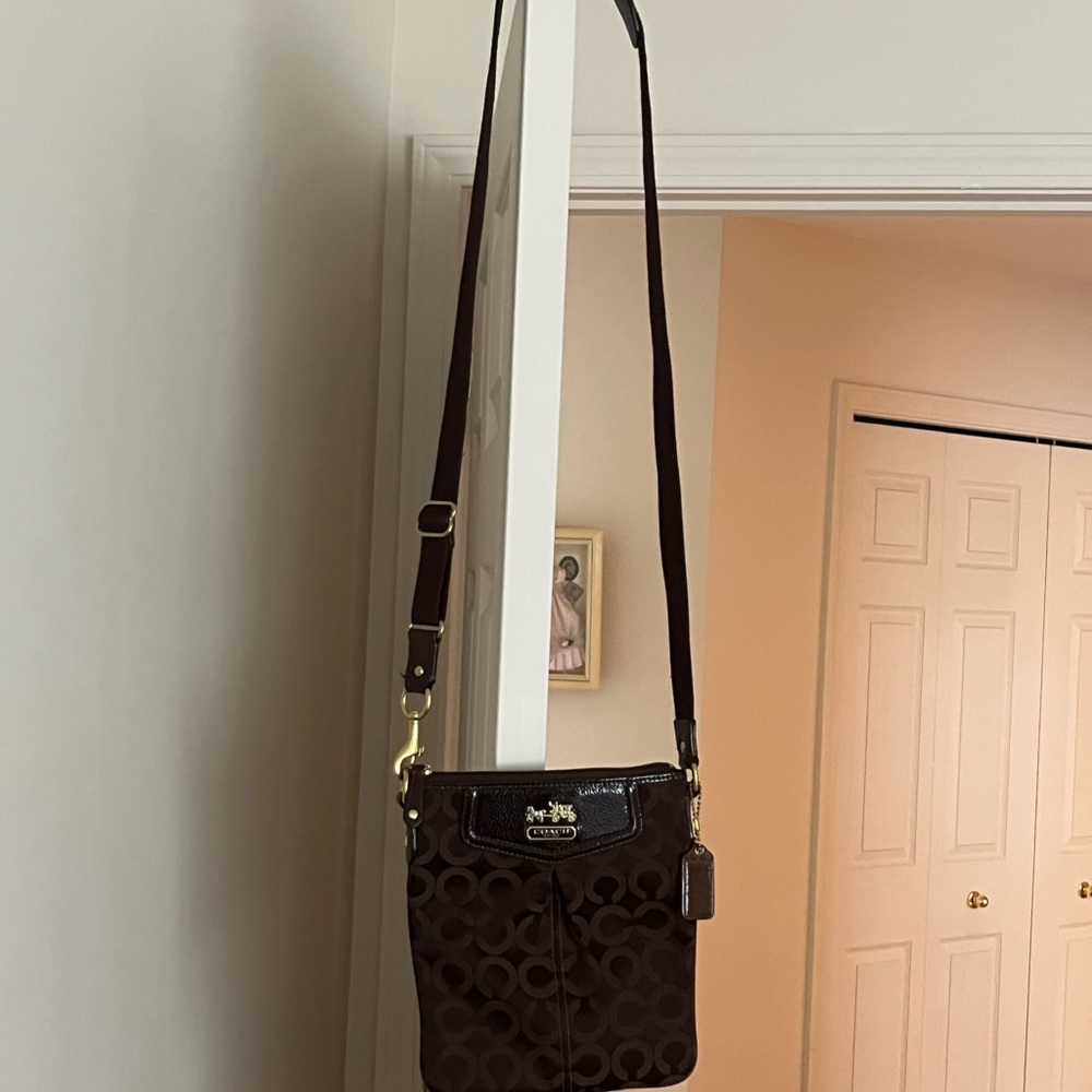 Coach Brown Crossbody Bag with Signature Monogram